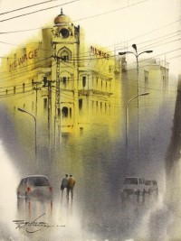 Sarfraz Musawir, 11 x 15 Inch, Watercolor on Paper, Cityscape Painting, AC-SAR-146